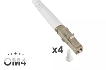 FO cable exterior OM4, 50µ, conector LC/LC 4G, U-DQ(ZN)BH, 4 fibras, negro, 150m